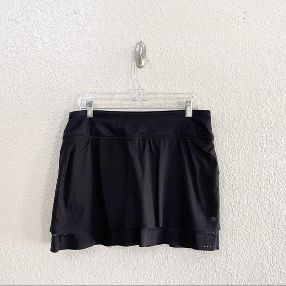 Athleta Women's Laser Run Black Lightweight Waterproof Tennis Activewear Skort M - Picture 2 of 9